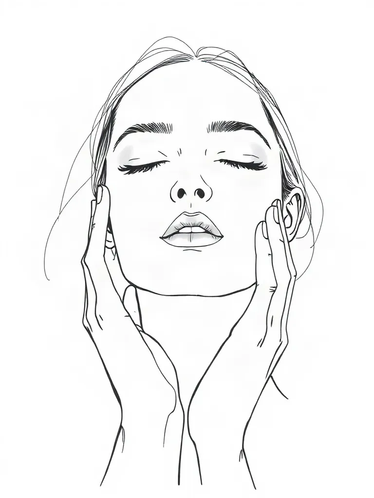 Līniju ilustrācija: seja