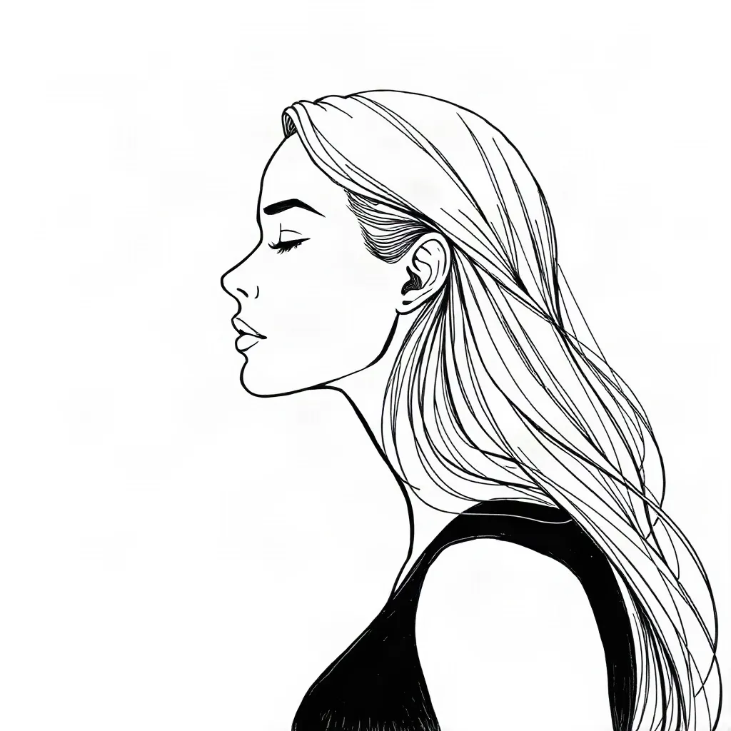 Līniju ilustrācija: mati